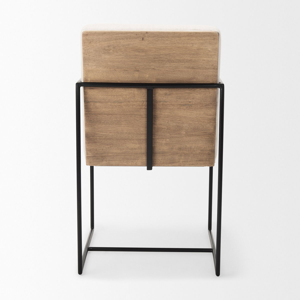 Stamford High-Back Dining Side Chair | Beige Linen with Black Metal, Dining Chair by Mercana, 25" length x 20.5" width x 36" height View 6