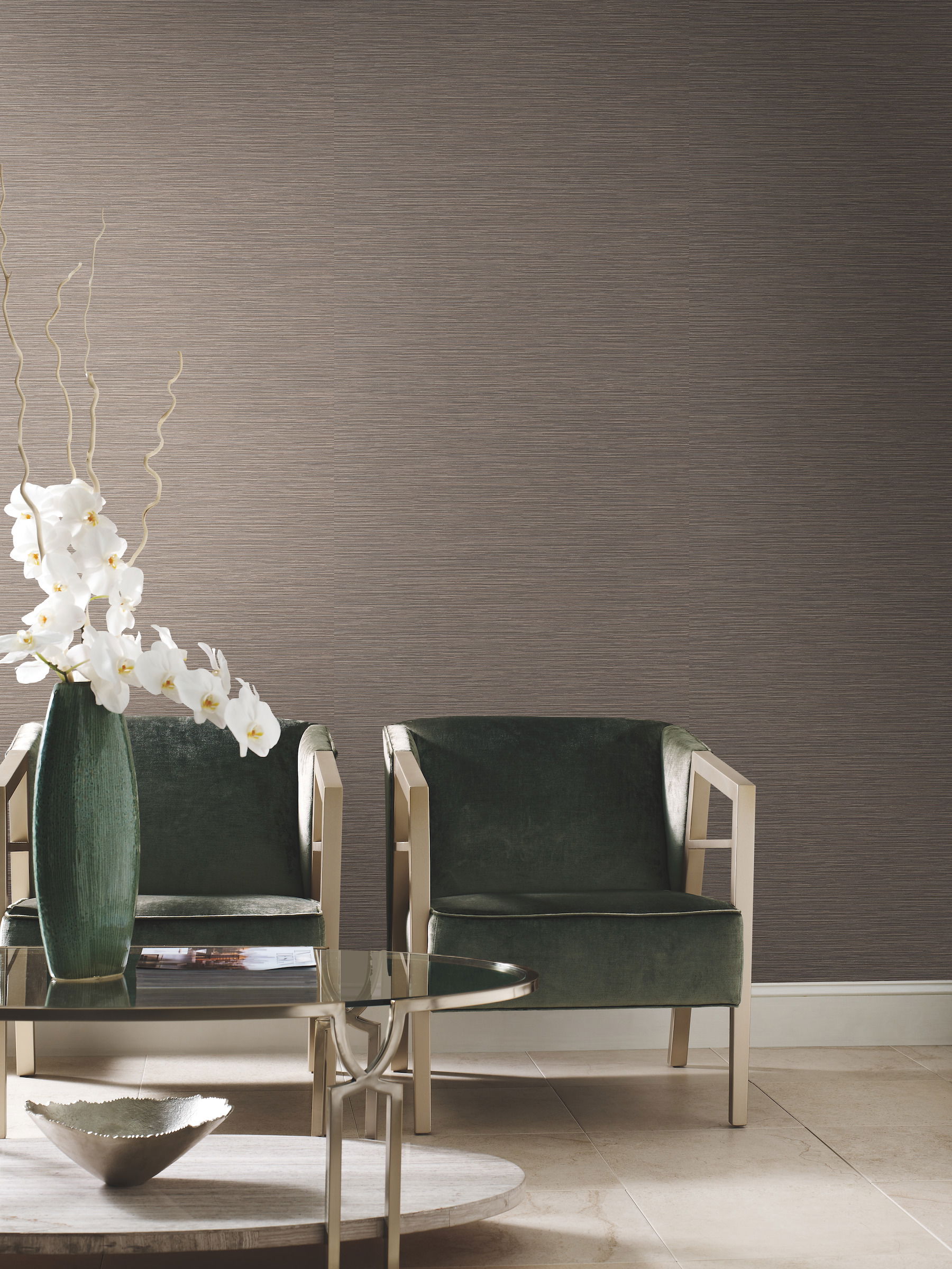 Ramie Weave Dark Grey Wallpaper large image 