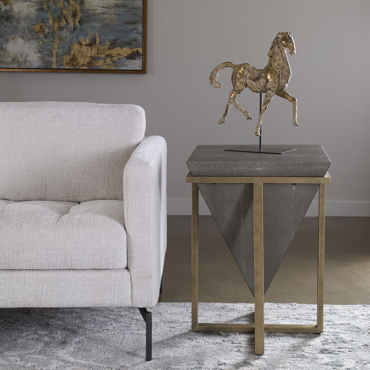 Bertrand Shagreen Accent Table, Side & End Table by Uttermost, 18.25" width x 25.25" height x 18.25" depth View 2