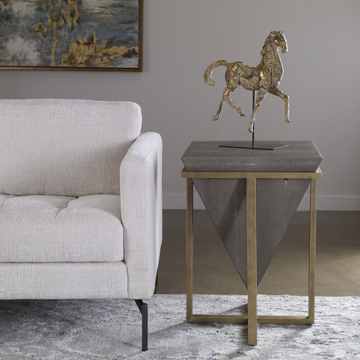 Bertrand Shagreen Accent Table, Side & End Table by Uttermost, 18.25" width x 25.25" height x 18.25" depth View 2