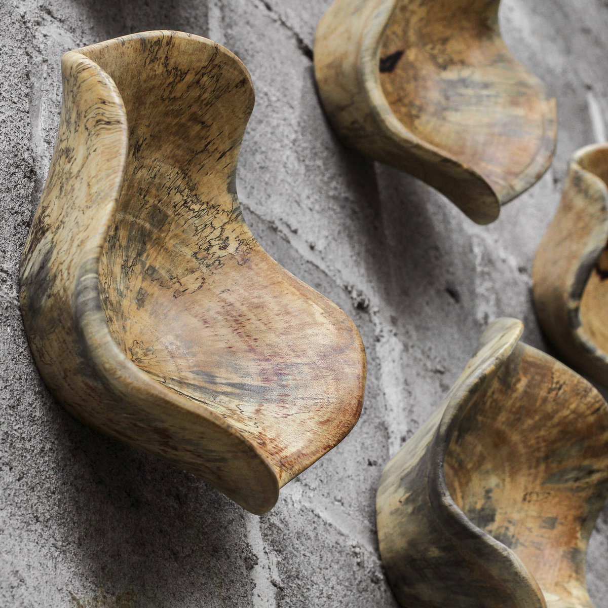 Tamarine Wood Wall Art Set/3, Sculptural Wall Art by Uttermost, 10" width x 10" height x 4.3" depth View 5
