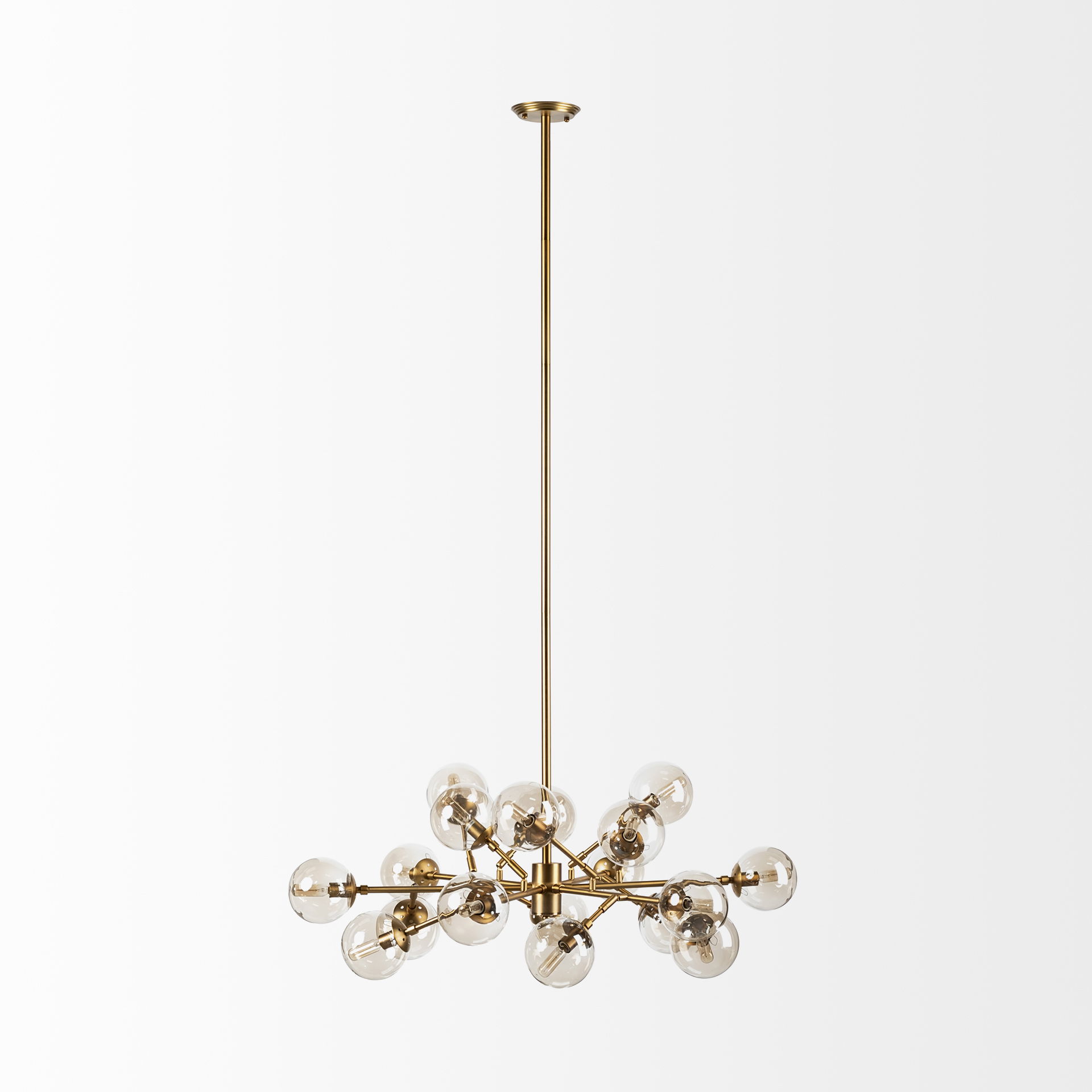 Rudyard Glass Globe and Gold Metal Chandelier large image 