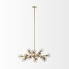 Rudyard Glass Globe and Gold Metal Chandelier thumbnail 2