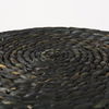 Dina  Black Cornhusk and Water Hyacinth Round Pouf, Ottoman by Mercana, 17.72" length x 17.72" width x 17.72" height thumbnail 6