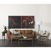 Brooks  Cognac Brown Faux Leather Three Seater Sofa with Medium Brown Wooden Legs thumbnail 2