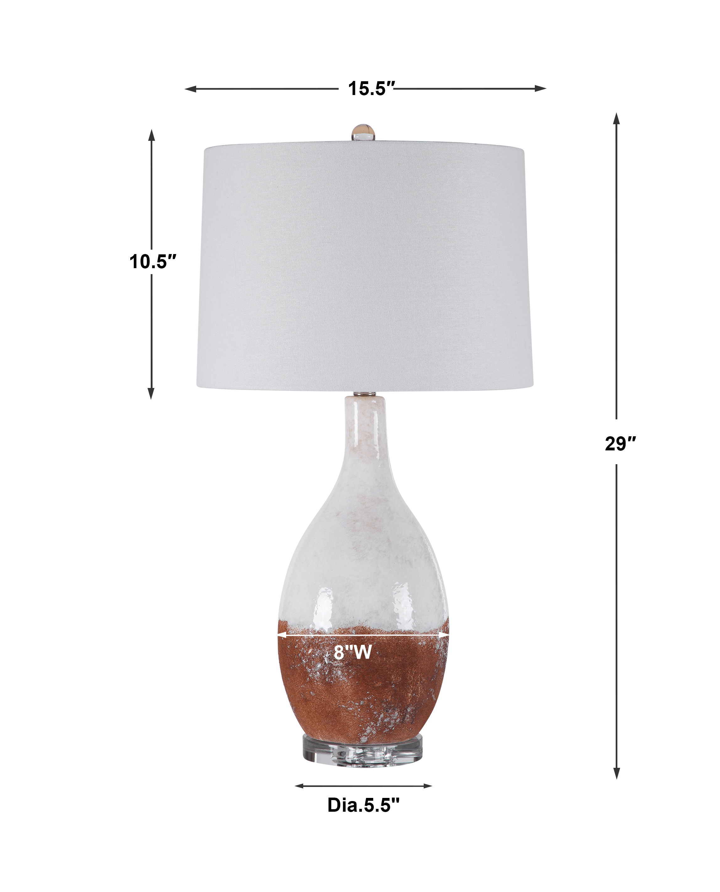 Durango Rust White Table Lamp large image 