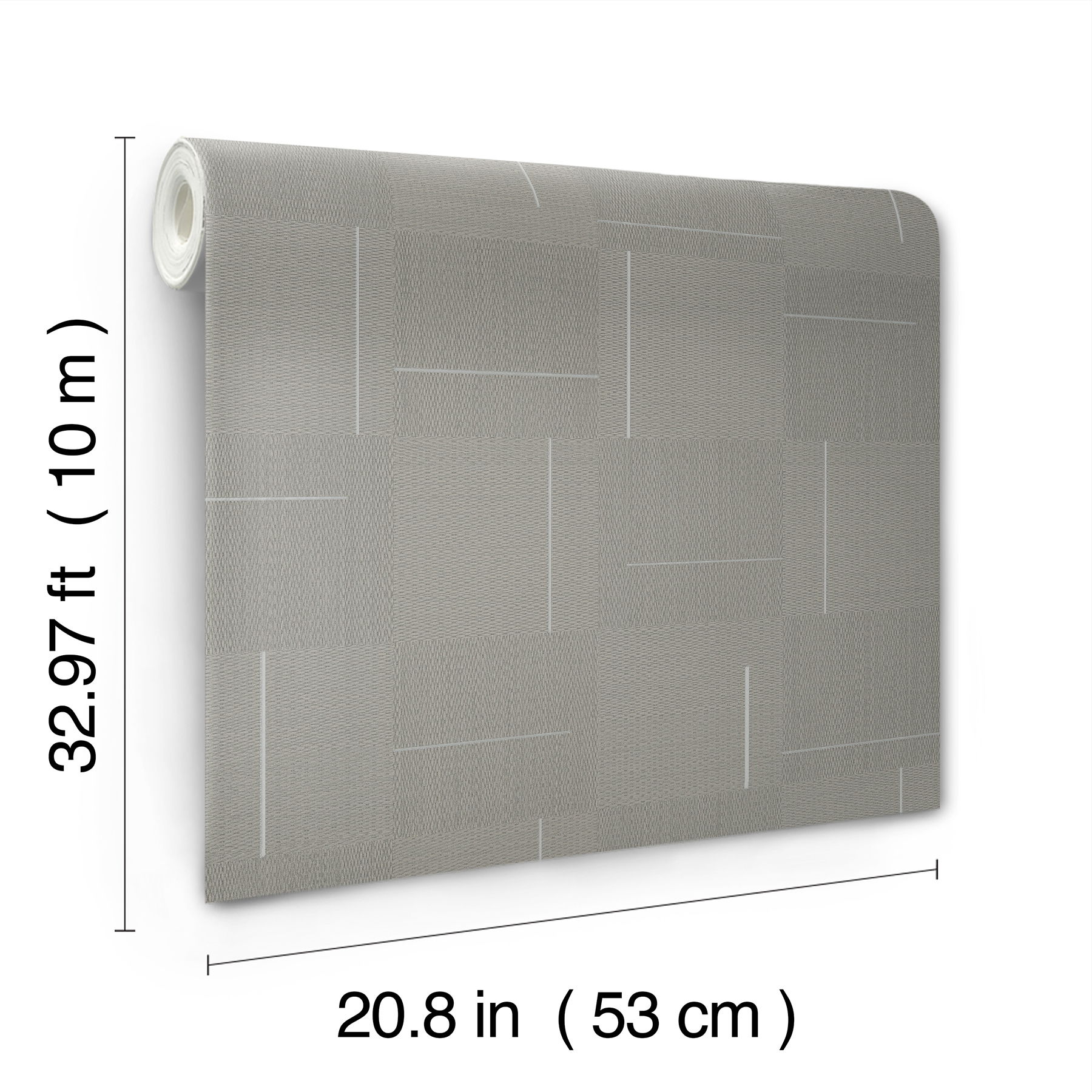 Geo Block Weave Taupe Wallpaper, by York Wall, 33' length x 1'8.9" width x 0.02" depth View 5
