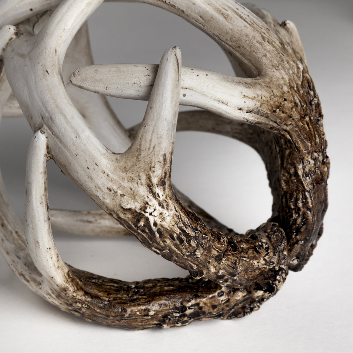 Ramus I (Small) 5L x 5W Brown Antler Shaped Decorative Resin Orb Ball, Decorative Object by Mercana, 4.8" length x 4.8" width x 4.8" height View 6