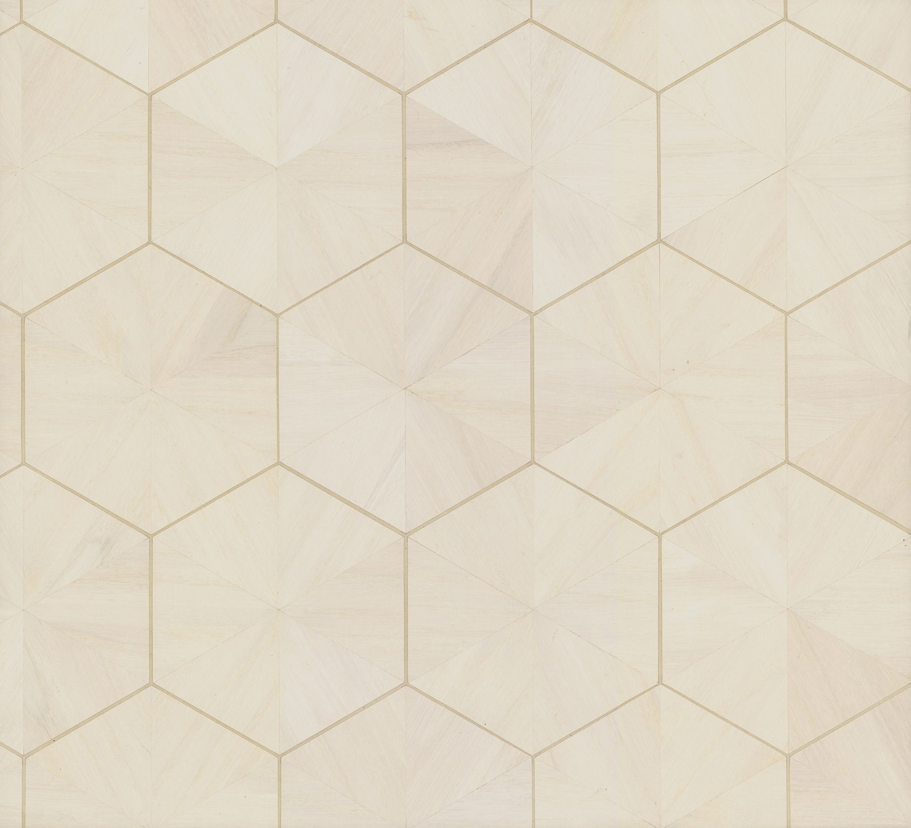 Hexagram Wood Veneer Off White Wallpaper large image 