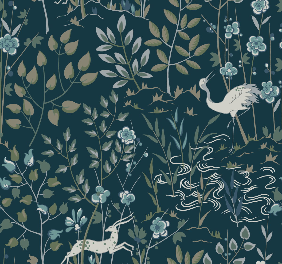 Aspen Dark Blue Wallpaper, by York Wall, 27' length x 2'3" width x 0.02" depth