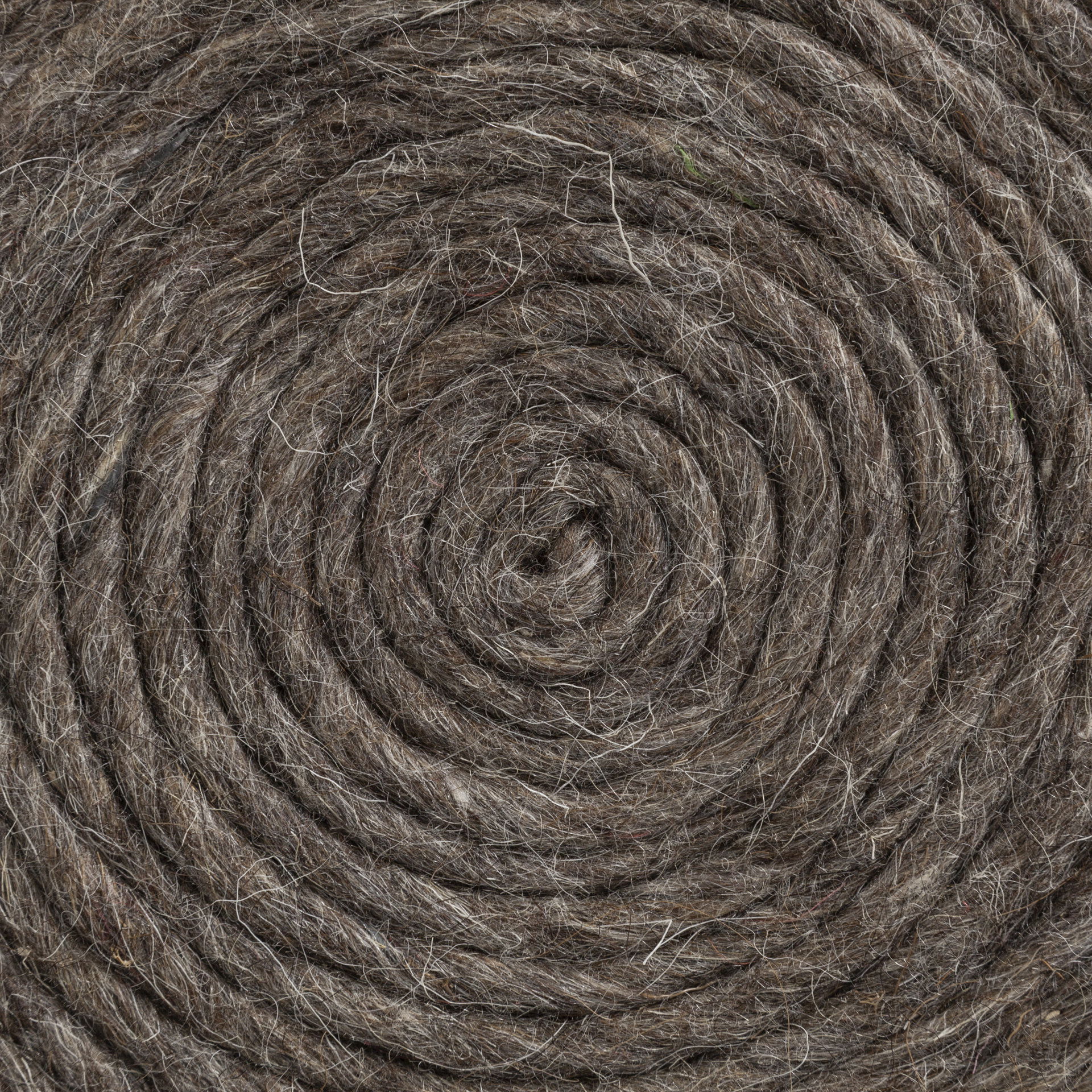 Allium Dark Brown Handwoven Wool Cylindrical Pouf, Ottoman by Mercana, 15.75" length x 15.75" width x 17.75" height View 6