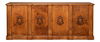Crested Wall Cabinet,Noce Anticato, Cabinets & Sideboard by Sarreid, 96" length x 18" width x 39" height thumbnail 2