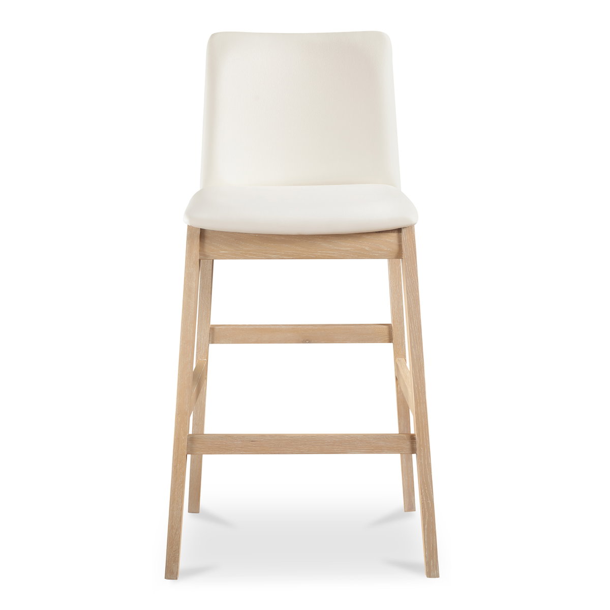 Deco Oak Barstool Pvc White, Counter & Bar Stool by Moe's Home, 22.3" width x 43.3" height x 21" depth View 1