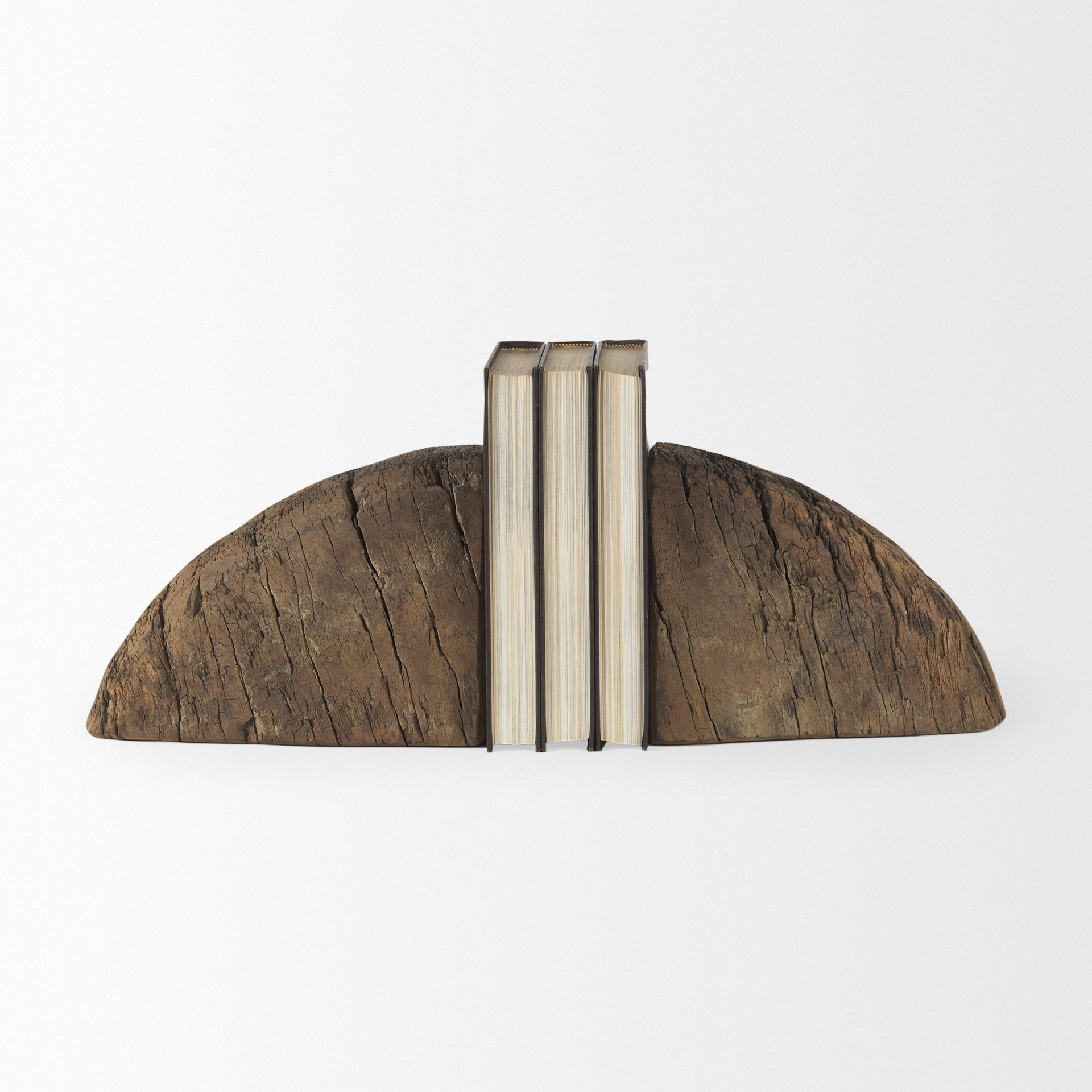 Incana Handmade Reclaimed Wooden Bookends, by Mercana, 11" length x 3.5" width x 10" height View 2