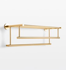 Online Designer Bathroom Riley 24" Double Towel Rack - Aged Brass