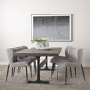 Hartt Dining Chair with Matte Black Metal Frame and Gray Fabric thumbnail 2
