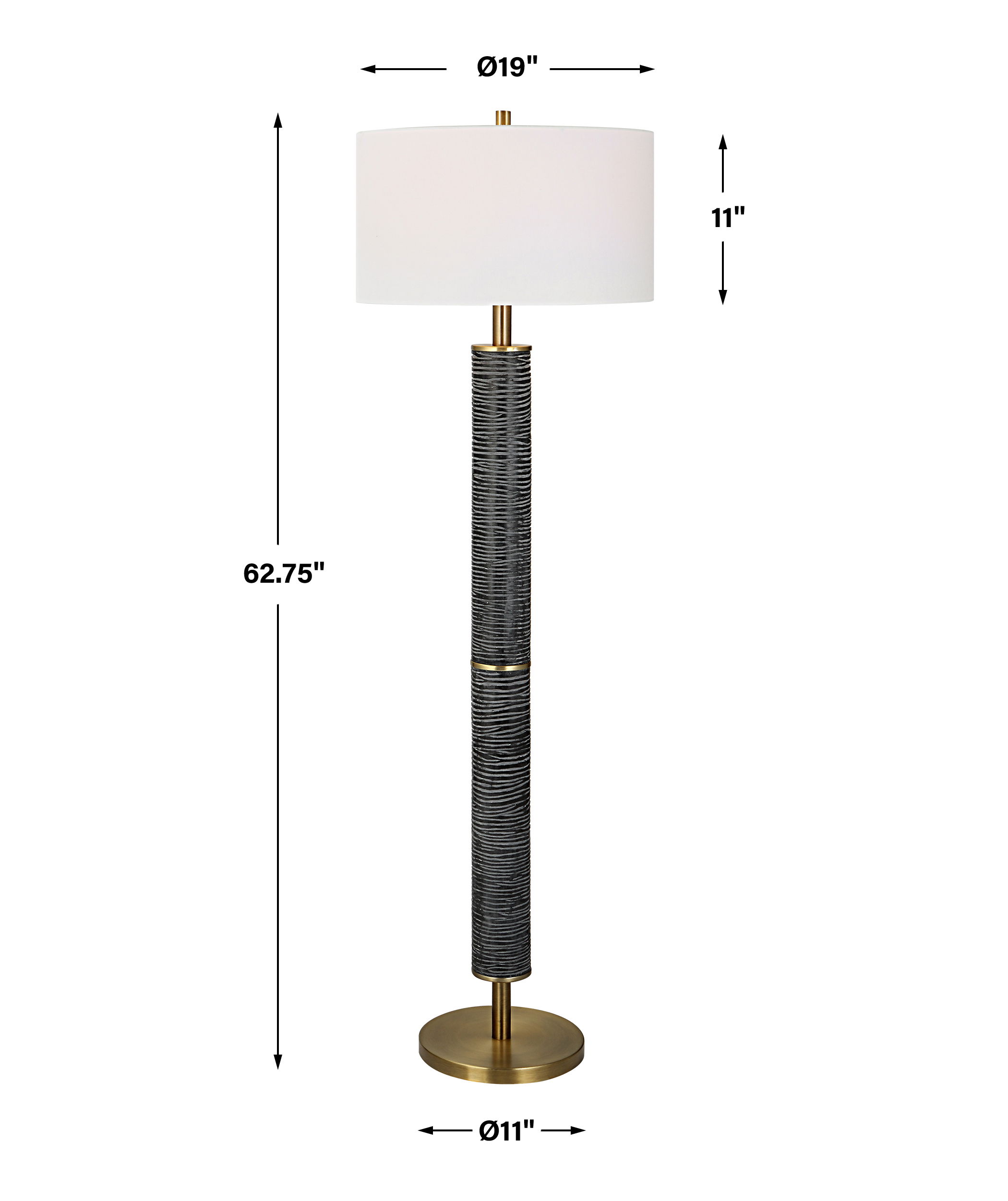 Summit Rustic Floor Lamp, by Uttermost, 19" width x 62.75" height x 19" depth View 3