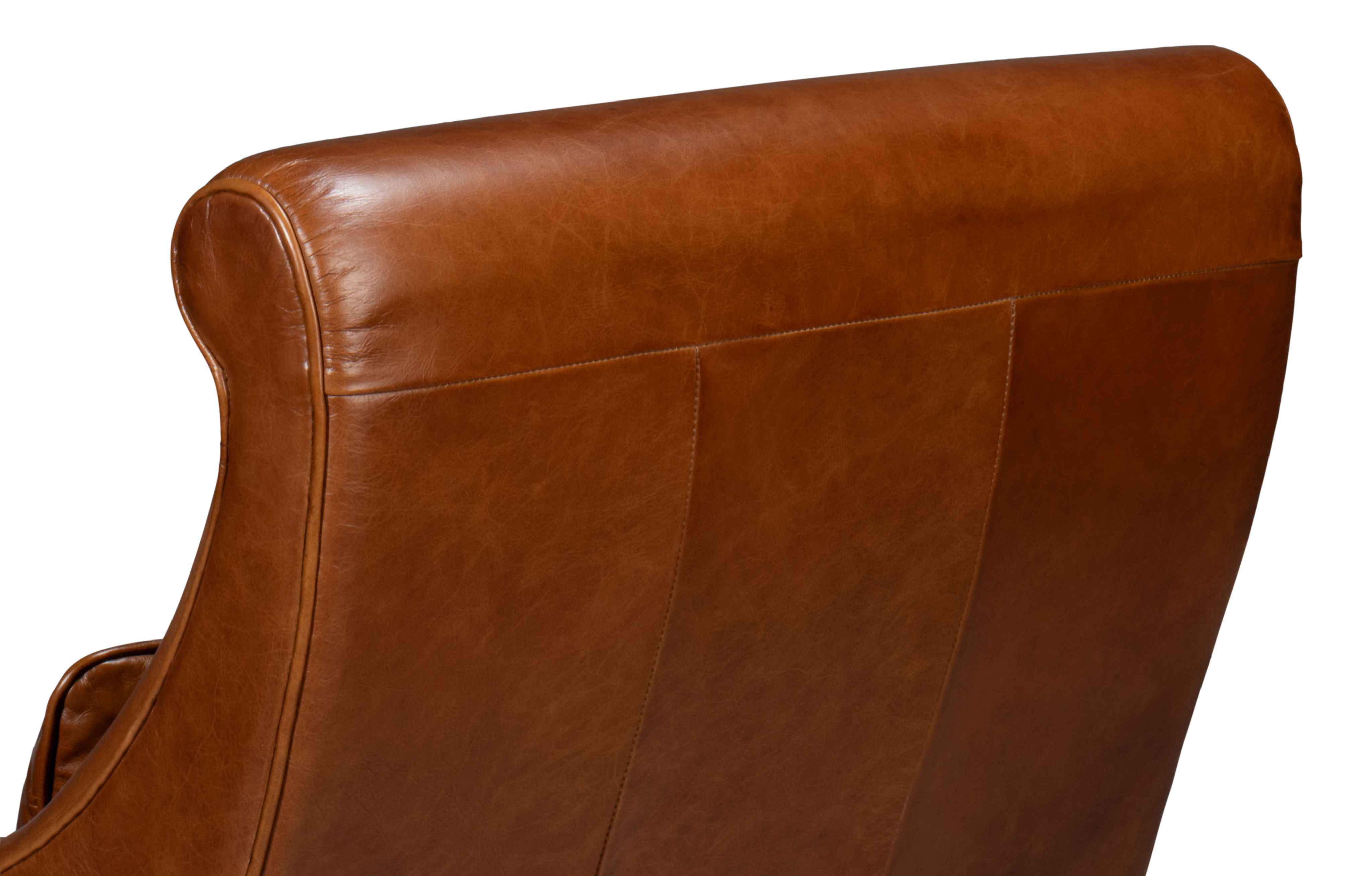 Benton Distilled Leather Chair Brown large image 