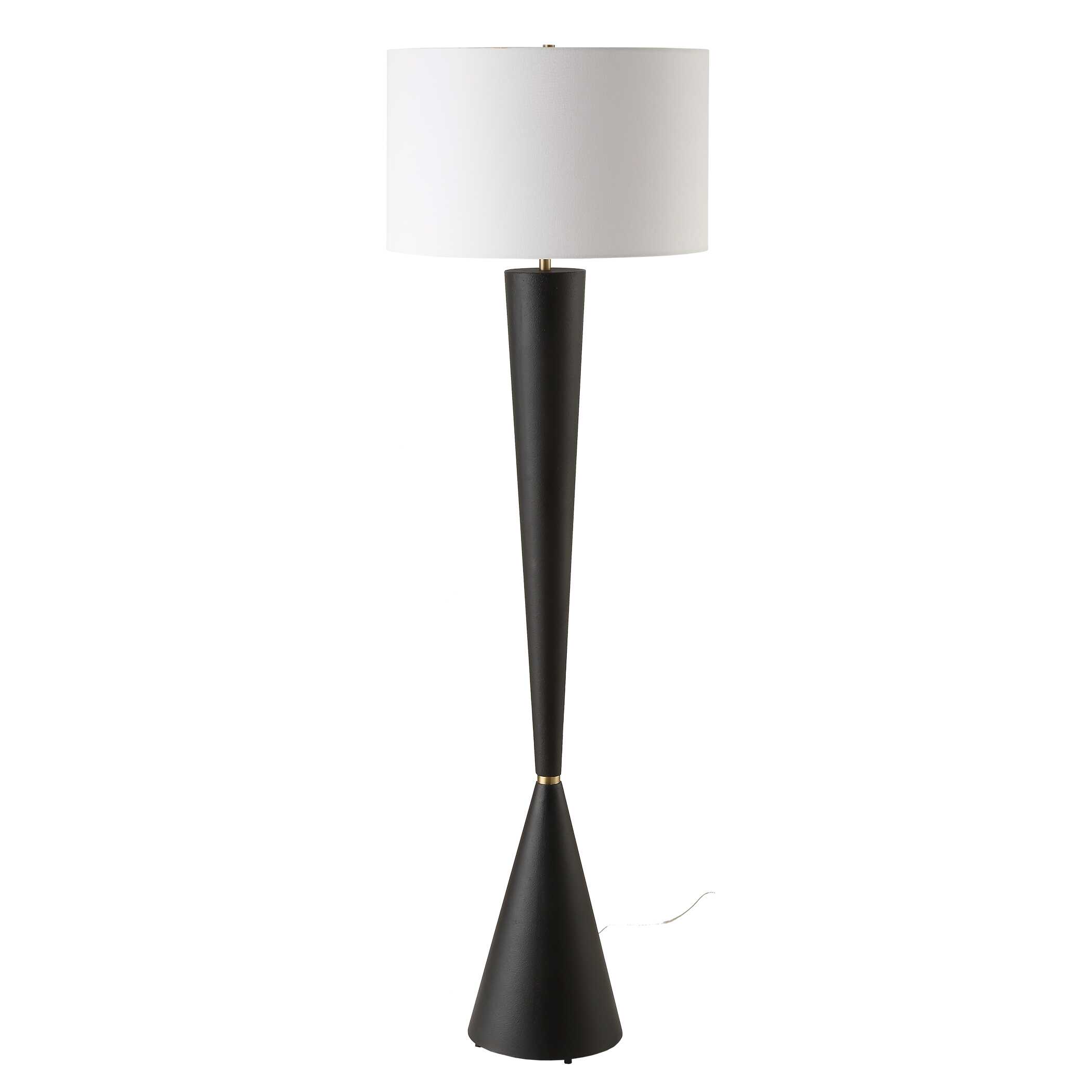 Layla Black Tapered Floor Lamp, by Uttermost, 20" width x 63.25" height x 20" depth View 5