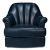 Scoth Swivel Chair In Distilled Lthr,Blu, Seating by Sarreid, 35" length x 39" width x 35" height thumbnail 2