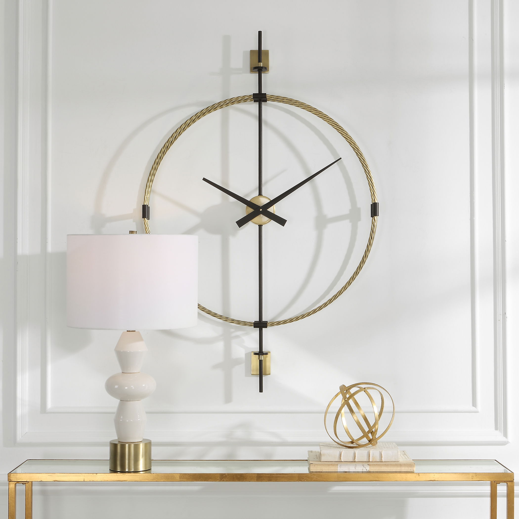 Time Flies Modern Wall Clock, by Uttermost, 30.75" width x 48.75" height x 4" depth View 2