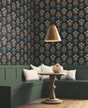 Mughal Rose Black & Pink Wallpaper, by York Wall, 27' length x 2'3" width x 0.02" depth thumbnail 2