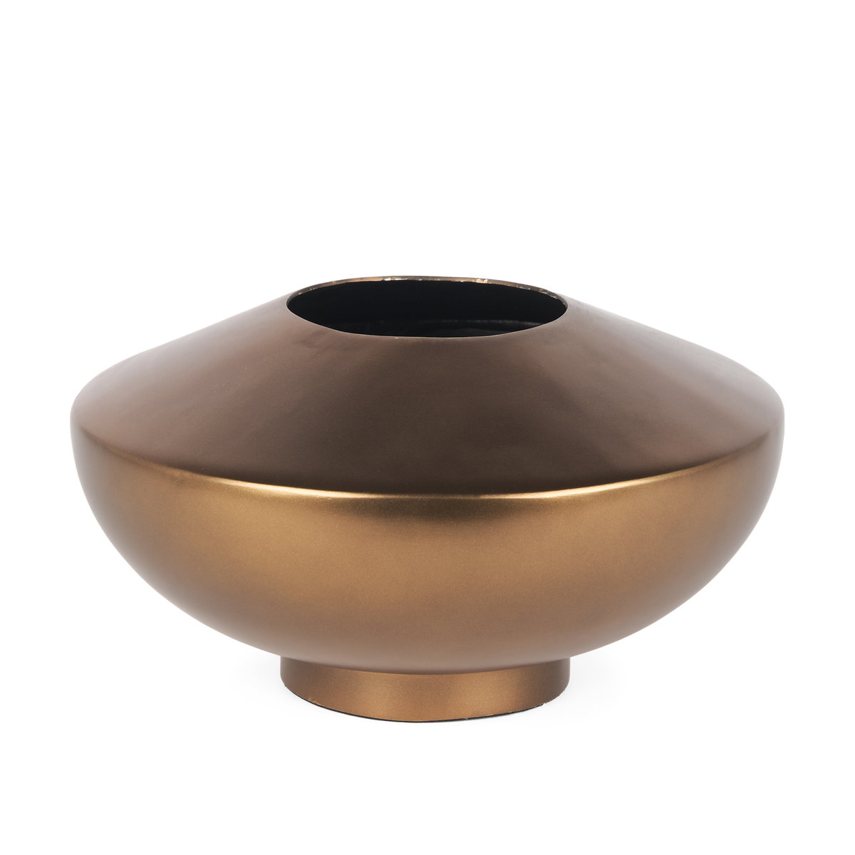 Quiana Large Gold Metal Vase, by Mercana, 10.5" length x 10.5" width x 6" height View 1