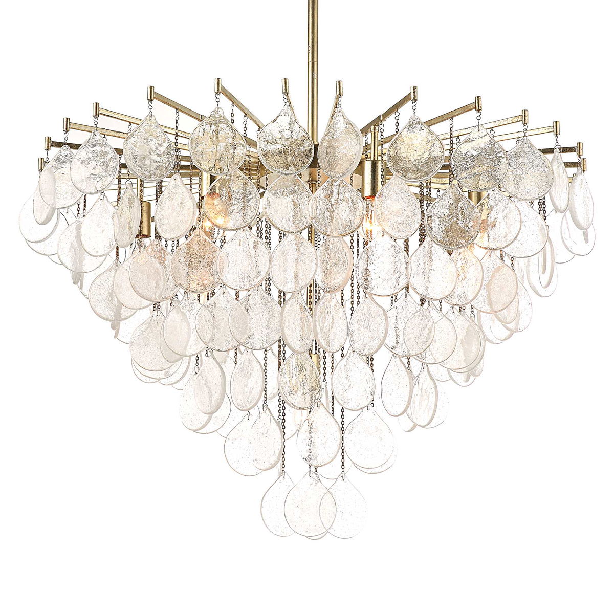 Goccia 8 Light Tear Drop Glass Pendant, by Uttermost, 38" width x 27.25" height x 38" diameter x 38" depth View 3