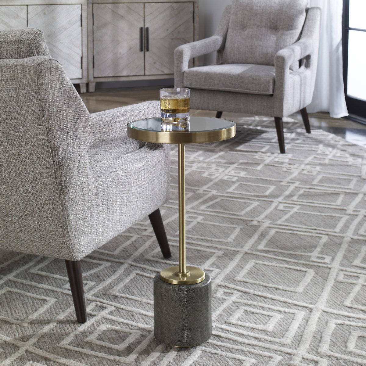 Laurier Mirrored Accent Table, Side & End Table by Uttermost, 11.75" width x 24.75" height x 11.75" depth View 2