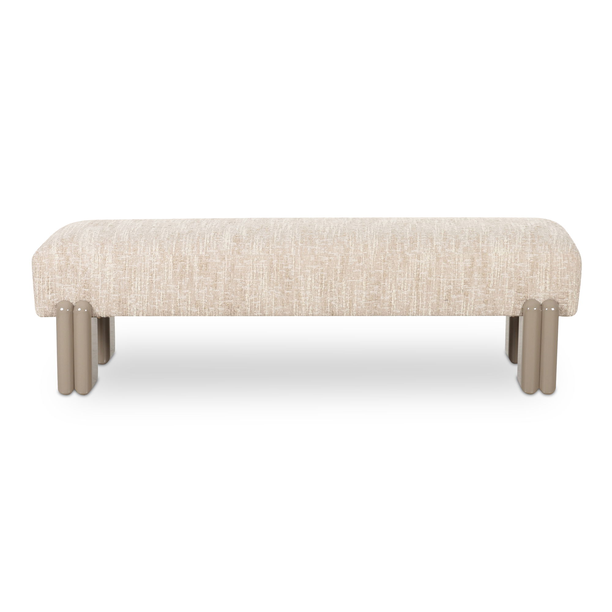 Priya Bench Off White, Benche by Moe's Home, 55.9" width x 16.5" height x 20.5" depth View 1