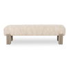 Priya Bench Off White, Benche by Moe's Home, 55.9" width x 16.5" height x 20.5" depth thumbnail 1