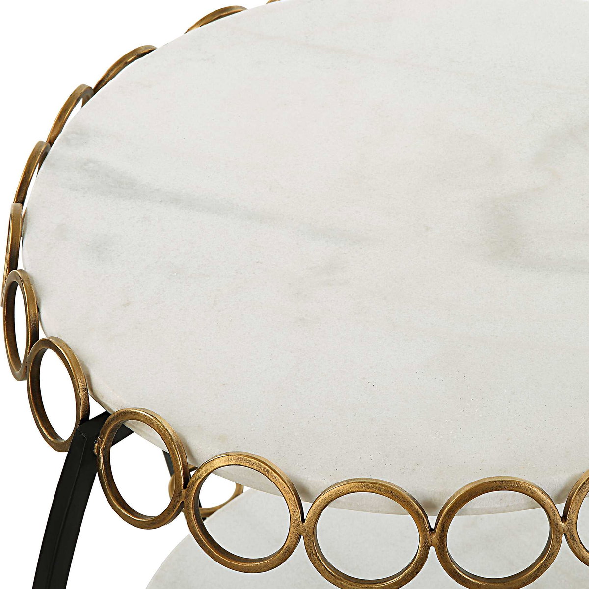 Chainlink White Marble Side Table, Side & End Table by Uttermost, 25.25" width x 21.75" height x 25.25" depth View 7