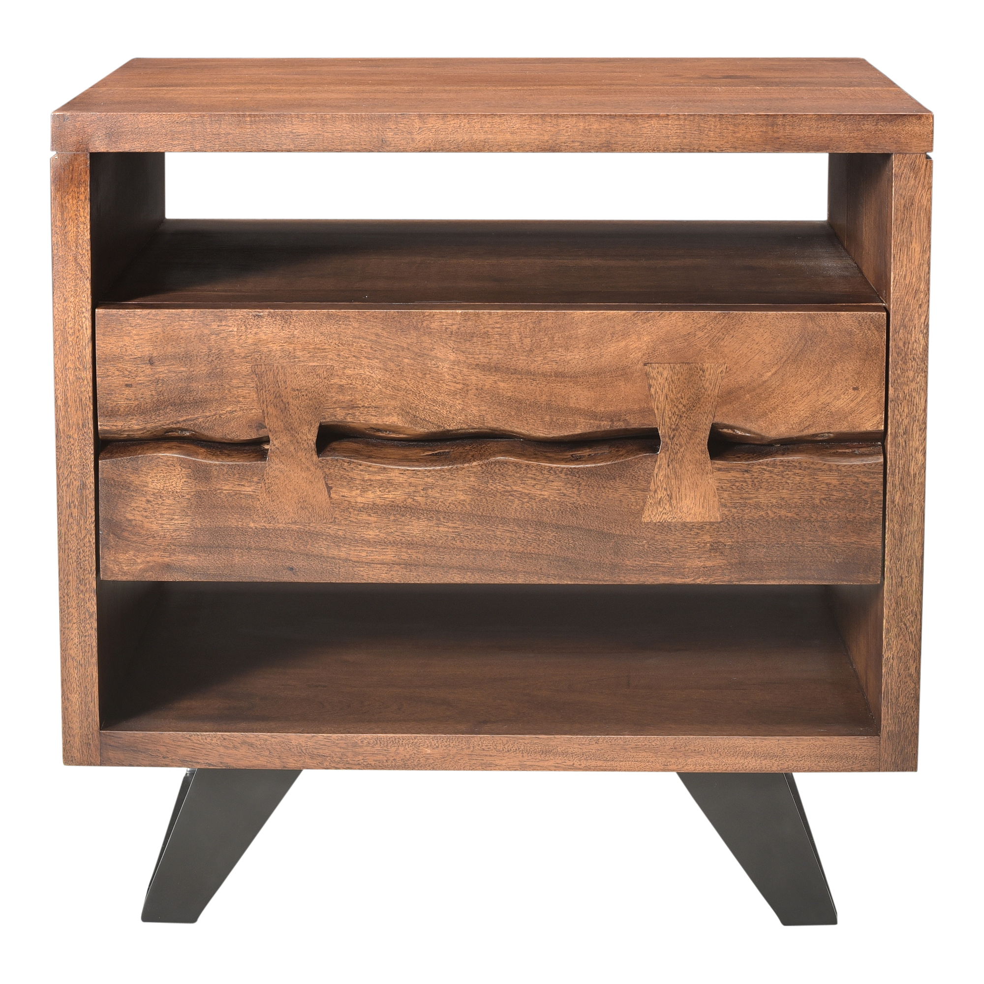 Madagascar Nightstand, by Moe's Home, 21.5" width x 22.2" height x 16" depth View 1