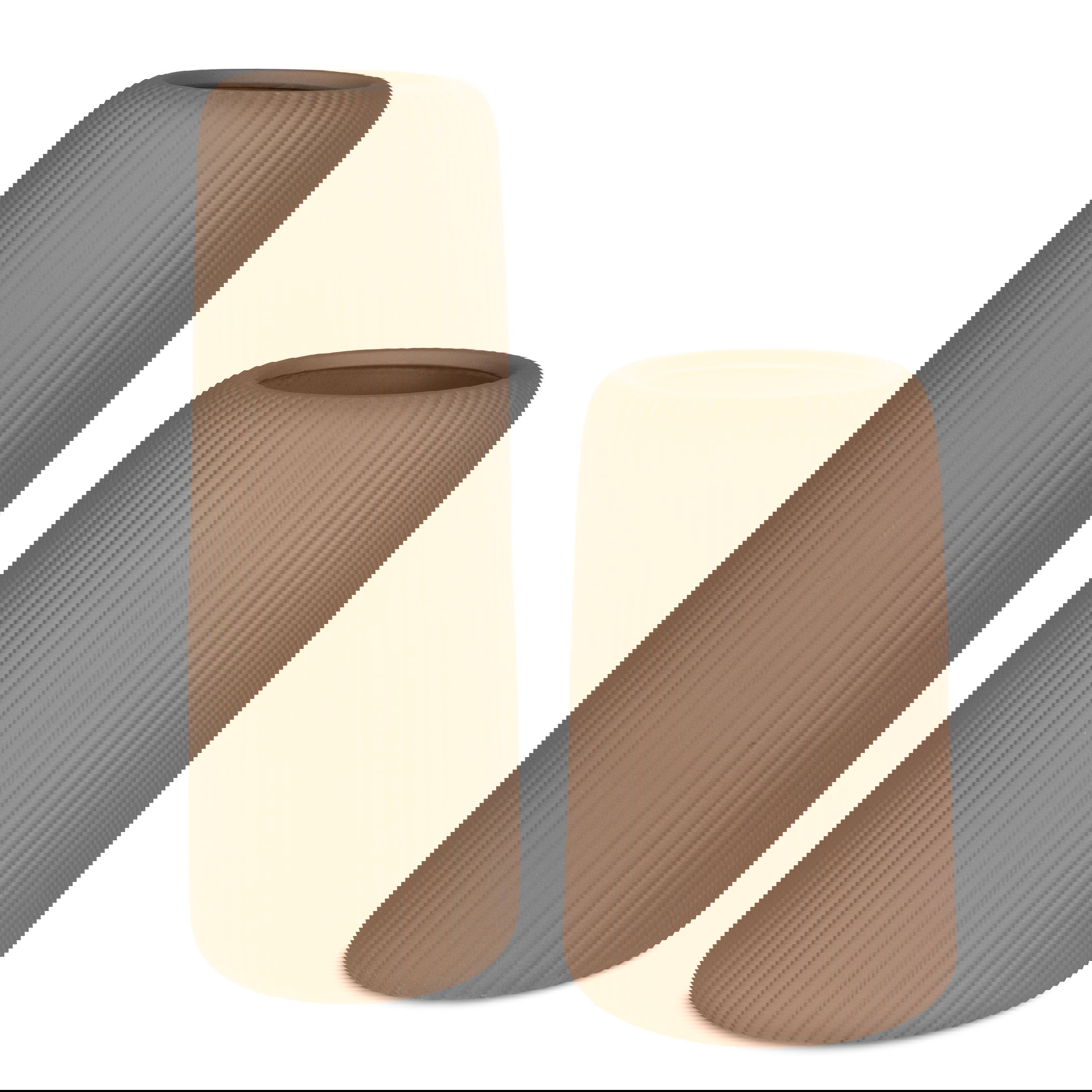 Ridge Light Brown Vases Set/2, Decorative by Uttermost, 8.25" width x 22" height x 8.25" depth View 1