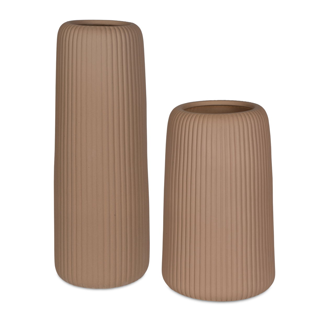 Ridge Light Brown Vases Set/2, by Uttermost, 8.25" width x 22" height x 8.25" depth View 1