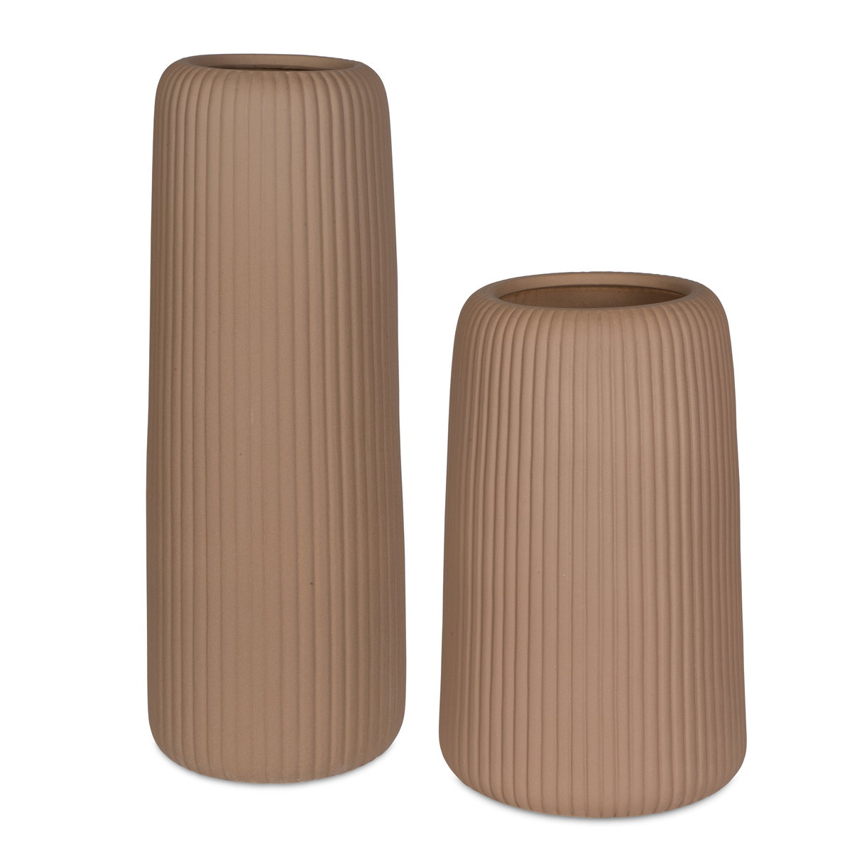 Ridge Light Brown Vases Set/2, by Uttermost, 8.25" width x 22" height x 8.25" depth View 1