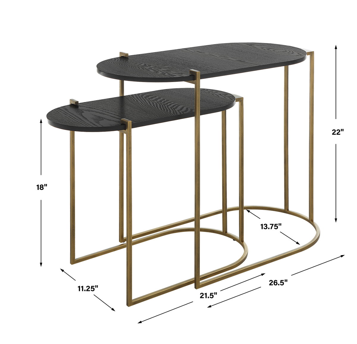Aztec Wood Nesting Tables Set/2, Coffee Table by Uttermost, 26.5" width x 22" height x 13.75" depth View 3