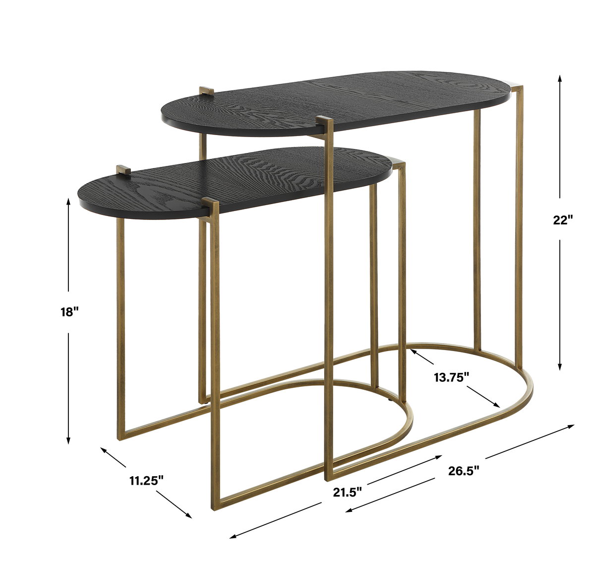 Aztec Wood Nesting Tables Set/2, Furniture by Uttermost, 26.5" width x 22" height x 13.75" depth View 3
