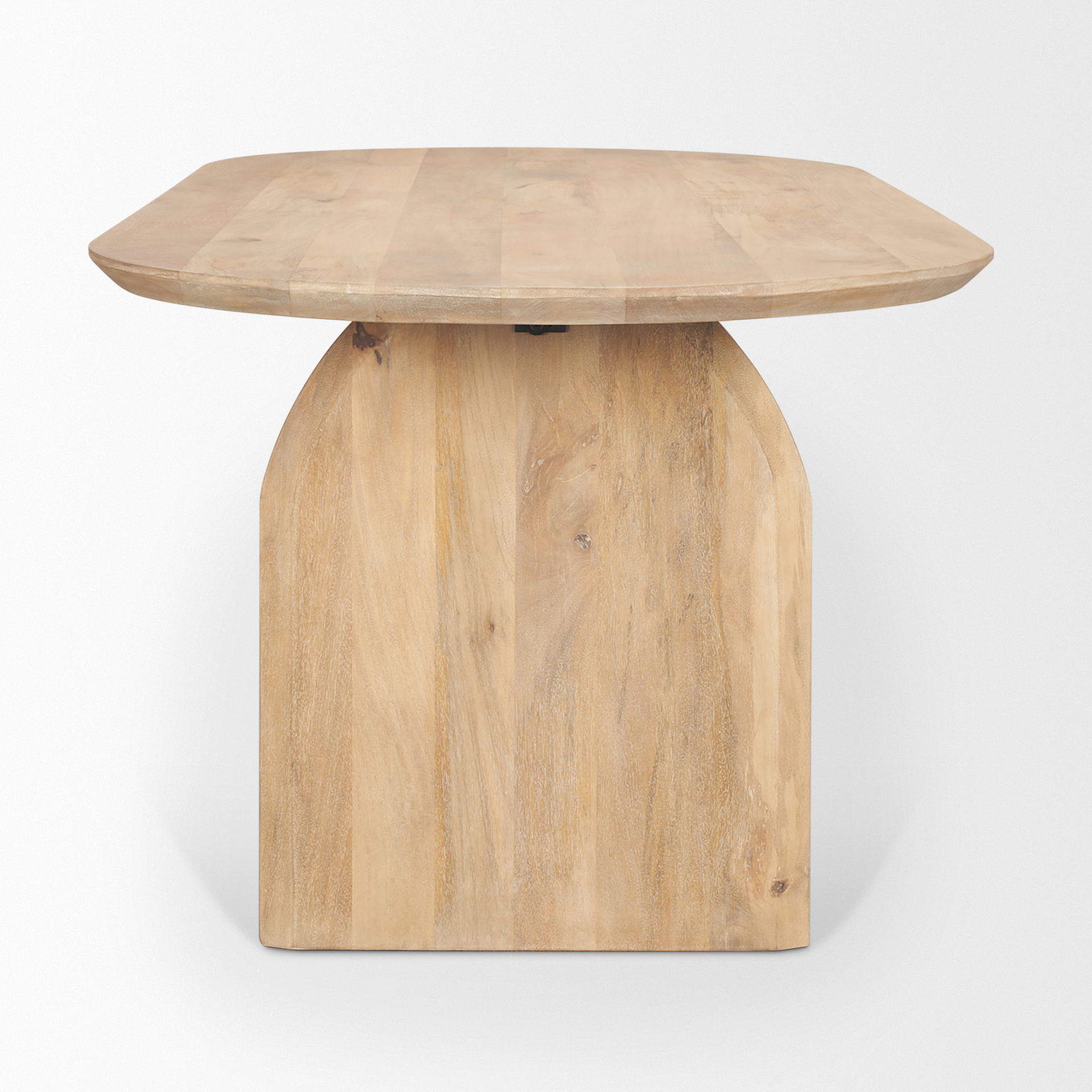 Isla Oval Dining Table with Light Brown Wood Top & Arched Legs large image 