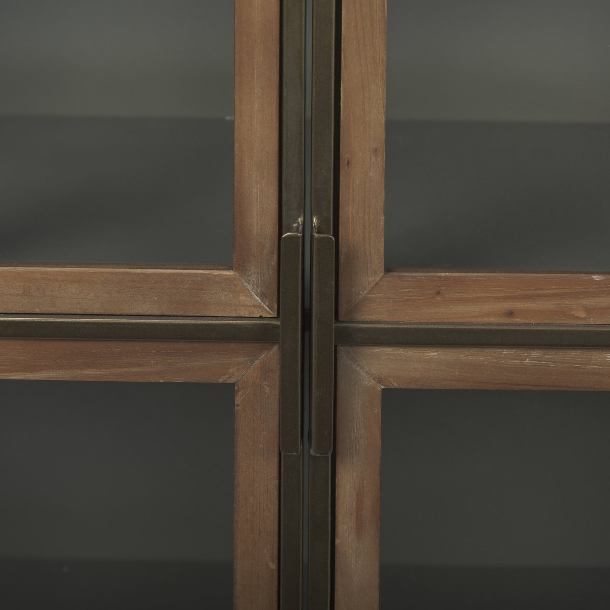 Pandora Dark Brass Metal with Red Wood 2 Door Accent Cabinet, Cabinets & Chest by Mercana, 36.81" length x 16.34" width x 29.92" height View 10