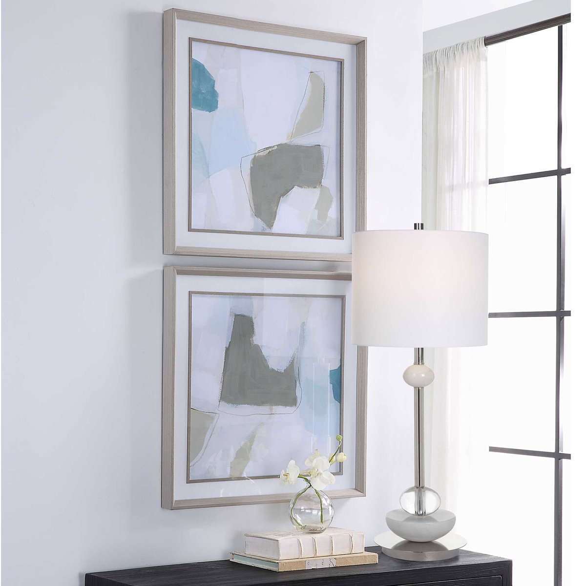 Mist Shapes Framed Prints Set/2, by Uttermost, 2'1.37" width x 2'1.37" height x 2" depth View 4