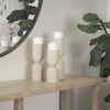 Qamra Tall Beige Textured Metal Pillar Candle Holder Candle Holder thumbnail 2