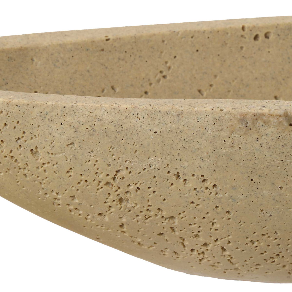 Vessel Cast Ivory Canoe Bowl, Decorative Tray by Uttermost, 29" width x 2.75" height x 6.5" depth View 5