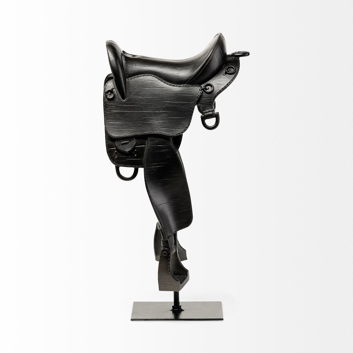 Colt III 8L x 9W Black Equestrian-Inspired English Horse Saddle, Decorative Object by Mercana, 7.87" length x 9.06" width x 16.93" height View 3