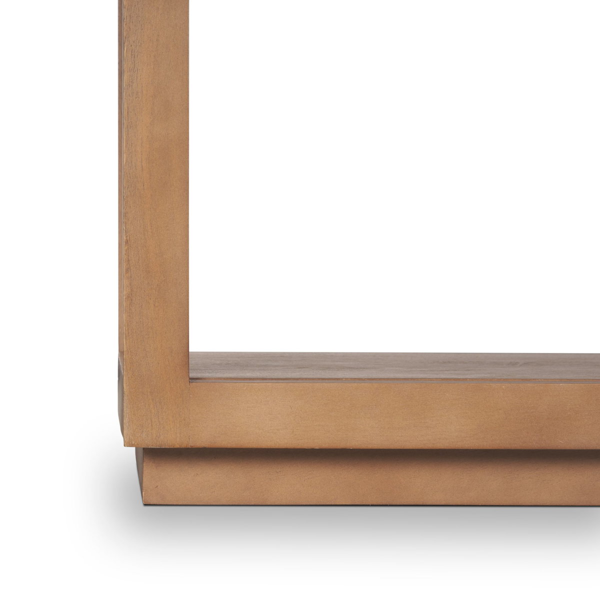 Bela Small Arched Console Table Medium Brown Wood, by Mercana, 54" length x 16" width x 32" height View 11