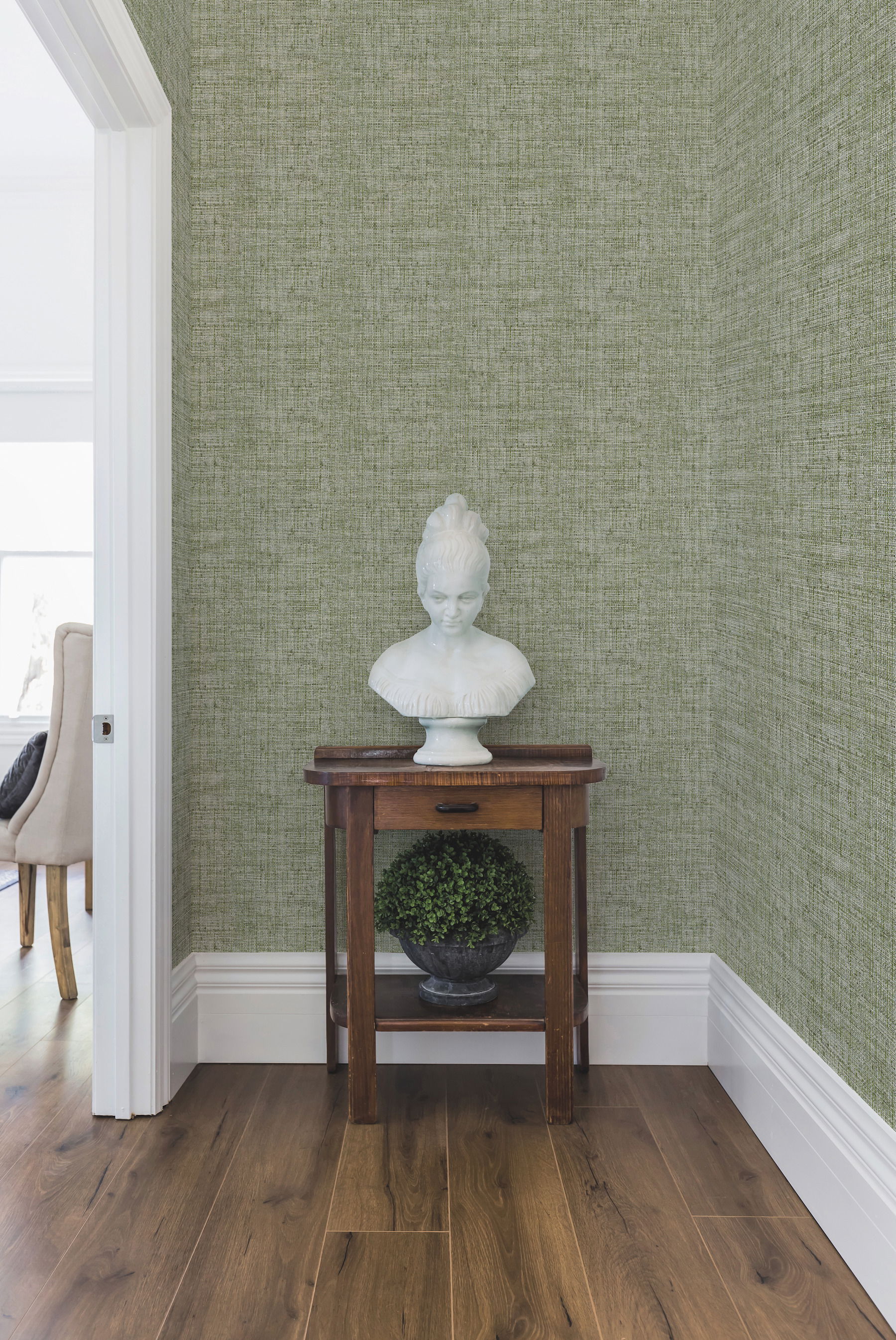Papyrus Weave Green Wallpaper, by York Wall, 27' length x 2'3" width x 0.02" depth View 3