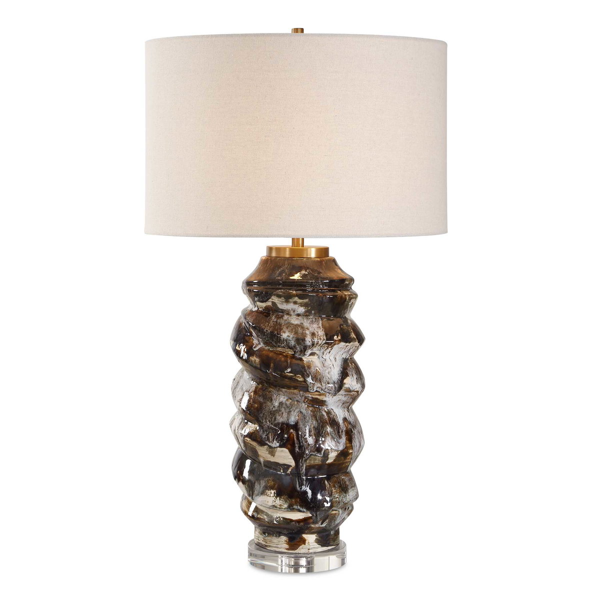 Cuoco Mottled Brown Table Lamp, by Uttermost, 18" width x 31.75" height x 18" depth View 1
