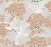 Sprig & Heron Orange Wallpaper, by York Wall, 27' length x 2'3" width x 0.02" depth thumbnail 1