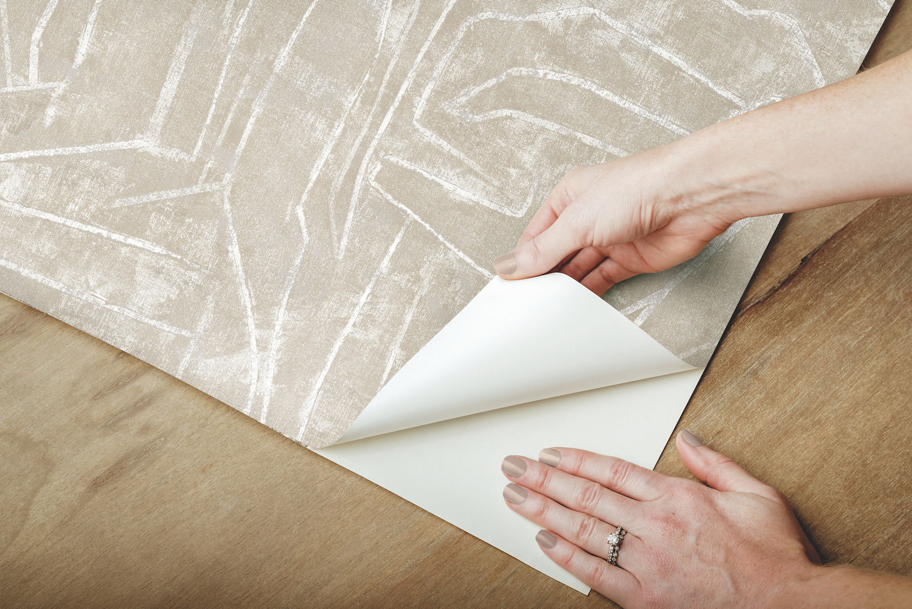 Urban Chalk Neutral Peel & Stick Wallpaper large image 