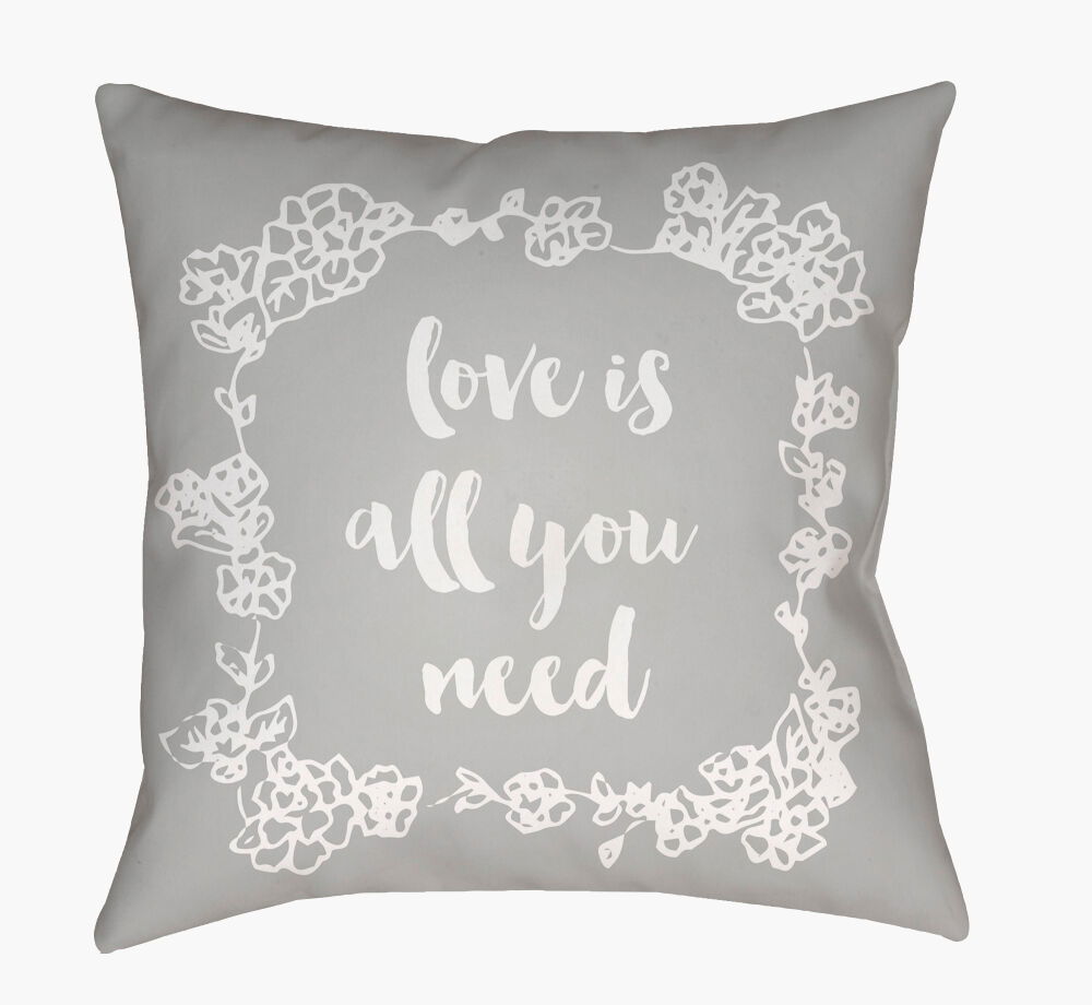 Love All You Need Accent Pillow, Decorative Pillow by Surya, 18" length x 18" width
